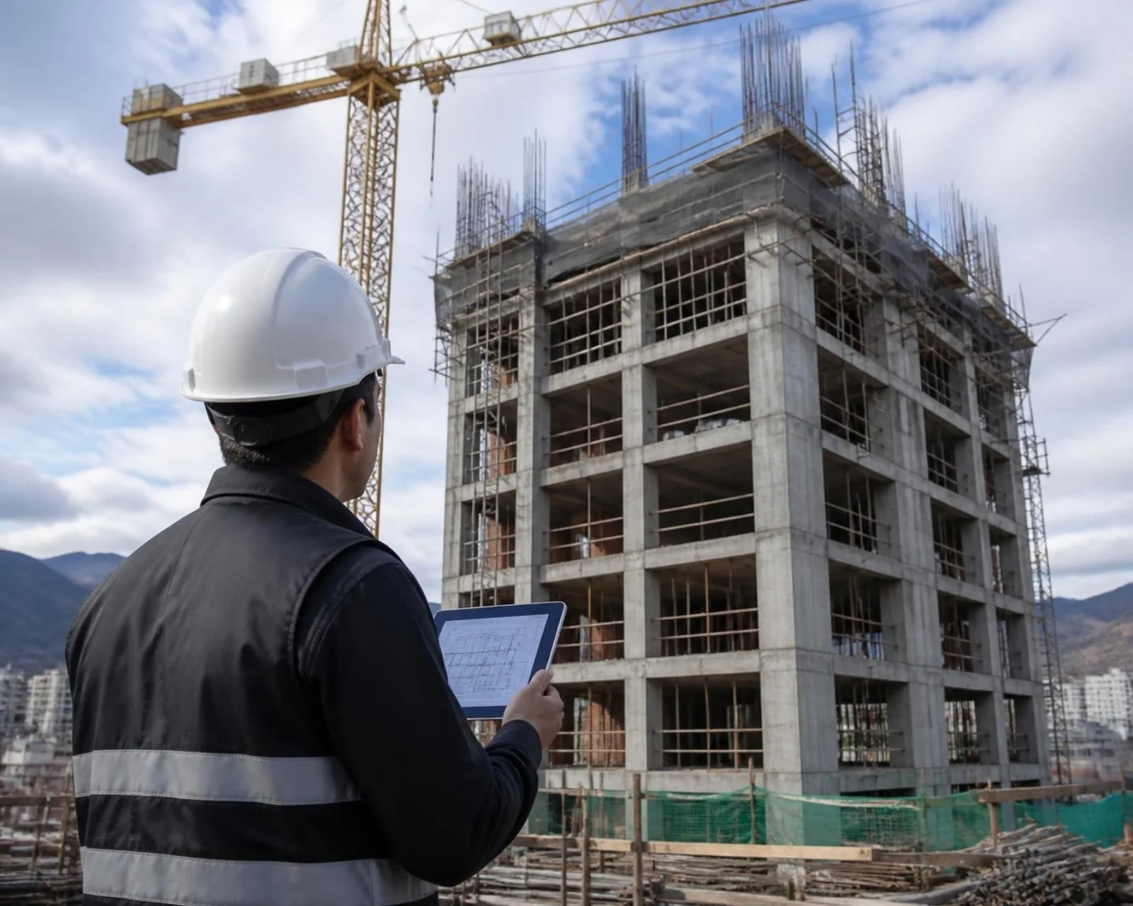 Ingeniero de STRATON supervisando una obra en construcción